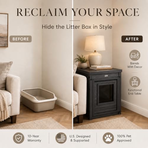 New Age Pet® ECOFLEX® Litter Loo® Enclosure, Standard, Black - color: Black, size: Standard