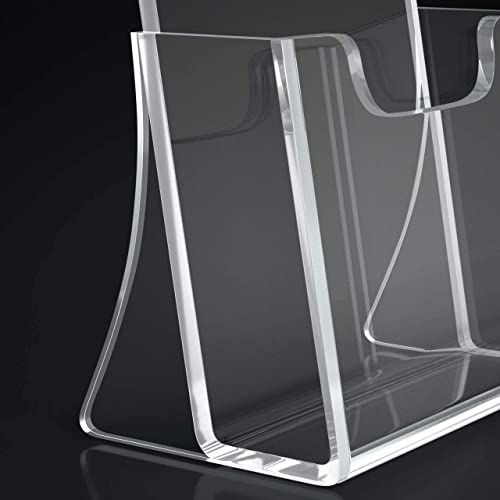 HIIMIEI Brochure Holder 8.5 x 5.5 inches, Acrylic Flyer Holder with 2 Pack - size: 8.5''x5.5''