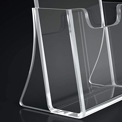 HIIMIEI Brochure Holder 8.5 x 11 inches, Acrylic Flyer Holder with 2 Pack - size: 8.5''x11''