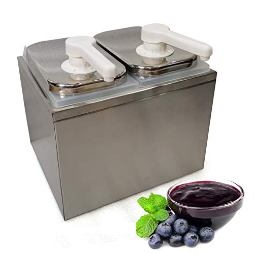 Sauce Dispenser Pump, Stainless Sauce Station Condiment Pump Station Ketchup Dressing BBQ Sauce Pumps Dispenser for Buffet, Restaurant, Cake Room, Coffee Shop Equipment (2 Head) - size: 2 Head