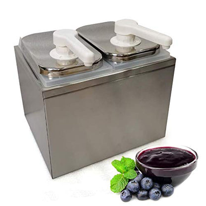 Sauce Dispenser Pump, Stainless Sauce Station Condiment Pump Station Ketchup Dressing BBQ Sauce Pumps Dispenser for Buffet, Restaurant, Cake Room, Coffee Shop Equipment (2 Head) - size: 2 Head