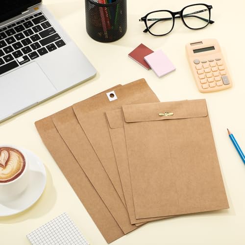 Teling 50 Pcs Manilla Clasp Envelopes Kraft Closure - color: Brown, size: 6*9