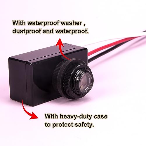 ZORZA 2Pcs Dusk to Dawn Switch DC12V-48V Photocell Sensor for Street Lamps