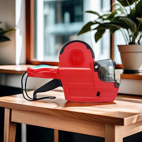 2 Line 20 Digit Price Gun Labeler w/ 1800 White Labels 3 Ink Rolls Kit,Date Code Pricing Tagging Stickers Stamper Tag Machine for Retail Garage Yard Sale,Clothes Label Applicator - color: 2-line Pro/ Carmine