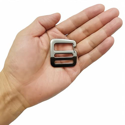 Zinc Alloy G Hook Wave Buckles with Adjustable Spring Door, Tactical Carabiner Backpack Strap Clip Buckle Adjustable Webbing G Shaped Belt Bag Buckle Clips Replacement for 1" Belt - color: Dark Grey