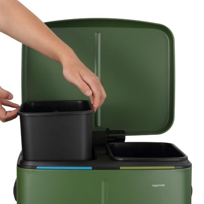 happimess Marco 10.6 Gal Double Bucket Step Trash Can, Pine Green - color: Pine Green