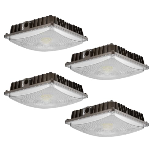 LED Canopy Lights, 60W, 8400LM, 5000K, 0-10V Dimmable - size: 60W 4Pack