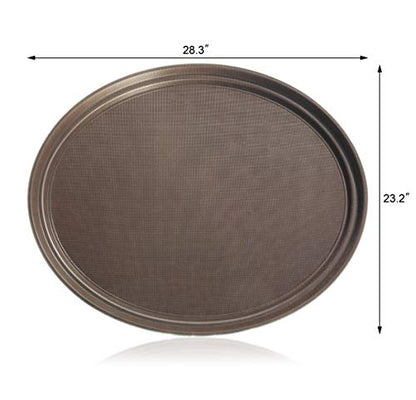 New Star Foodservice Non-Slip Serving Tray, 24 x 29 Inch Oval Brown - color: Brown, size: 24-Inch x 29-Inch x 0.7-Inch