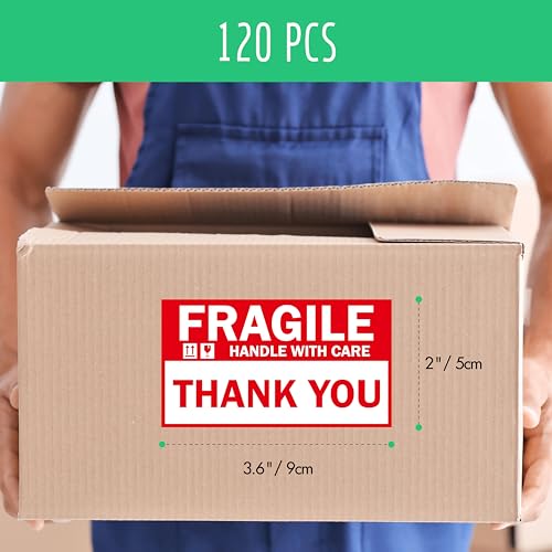 120PCS Home Moving Labels, 5 Color Coding Labels Packing Box Stickers with 20 Fragile Stickers & 20 Blank Ones, Apartment Moving Helper (Each Measures 2” x 3.6”) - color: Style-b, size: 2” x 3.6” 120pcs