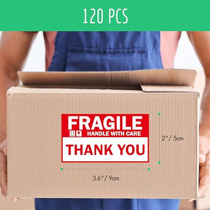 120PCS Home Moving Labels, 5 Color Coding Labels Packing Box Stickers with 20 Fragile Stickers & 20 Blank Ones, Apartment Moving Helper (Each Measures 2” x 3.6”) - color: Style-b, size: 2” x 3.6” 120pcs