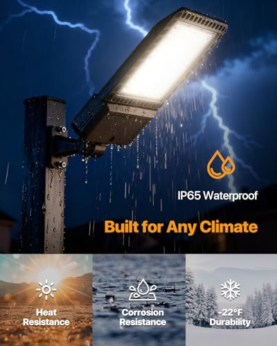 LED Parking Lot Light 300W: 5000K 45,000LM, 150LM/W Arm Mount - color: Adjustable Arm Mount 300W