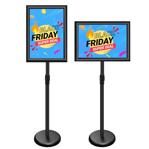 11x17 Pedestal Sign Stand, Adjustable Floor Standing Display Holder