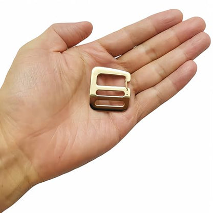 Zinc Alloy G Hook Wave Buckles with Adjustable Spring Door, Tactical Carabiner Backpack Strap Clip Buckle Adjustable Webbing G Shaped Belt Bag Buckle Clips Replacement for 0.7" Belt - color: Gold