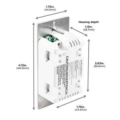 Enbrighten Z-Wave Add-On Switch, Paddle, White & Light Almond, 1 Pack