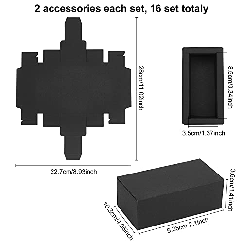 BENECREAT 12PCS Black Kraft Packaging Drawer Box 4x2x1.4 Inch Cardboard Present Box Gift Wrapping Boxes for Lipstick, Small Perfume Essential Oil Bottle - color: Black, size: 1 Count (Pack of 12)