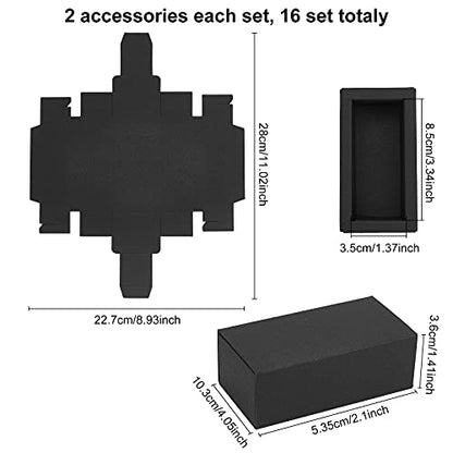 BENECREAT 12PCS Black Kraft Packaging Drawer Box 4x2x1.4 Inch Cardboard Present Box Gift Wrapping Boxes for Lipstick, Small Perfume Essential Oil Bottle - color: Black, size: 1 Count (Pack of 12)