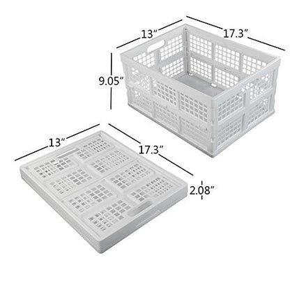 Asking 3-Pack 30 L Plastic Stacking Collapsible Crate, White - color: White, size: 30 L