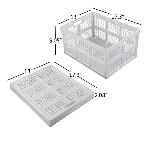 Asking 3-Pack 30 L Plastic Stacking Collapsible Crate, White - color: White, size: 30 L