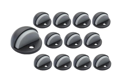 QCAA Low Dome Floor Door Stop, H 25.4 x Diameter 44.5mm, Zinc Die Cast, Oil Rubbed Bronze US10B, 12 Pack, Made in Taiwan - color: Oil Rubbed Bronze, size: 12 Pack