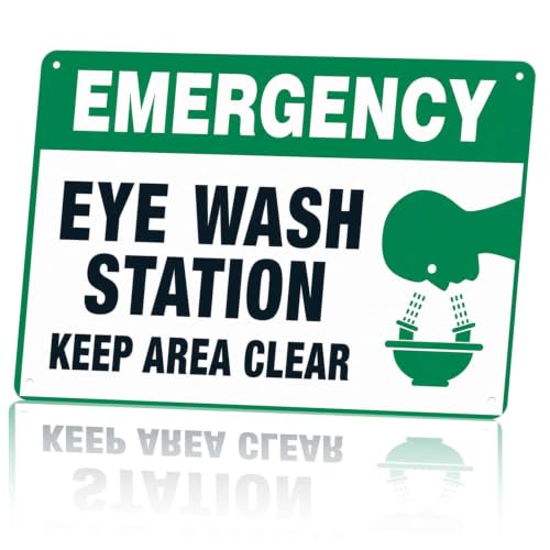 Emergency Eye Wash Station Metal Sign 8 x 12 Inch