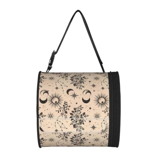 Moon Stars Sun Cylinder Tissue Holder,Toilet Hanging Tissues Box for Bathroom Home Travel - color: Moon Stars Sun
