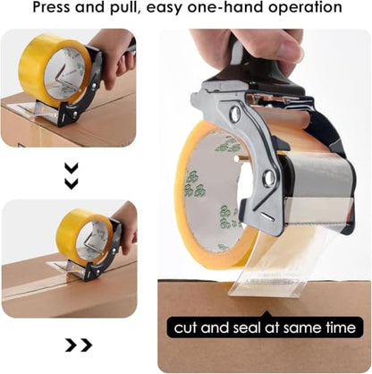 Rapid-Replace Packing Tape Dispenser Gun with Extra Blade, 2IN(50mm) Lightweight Ergonomic Industrial Handheld Heavy Duty Tape Cutter for Carton, Packaging and Box Sealing, Pink