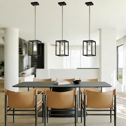 Single 1 Light Black and Brushed Nickel Modern Industrial Pendant Lighting Fixture Hanging Ceiling Light for Dining Room Living Room - color: Black & Brushed Nickel, size: 1 Lights