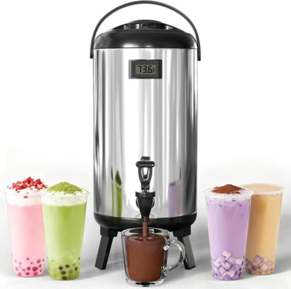 3.2 Gallon/12 L Stainless Steel Insulated Beverage Dispenser - size: 3.2 Gallons