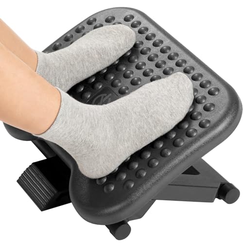 HUANUO Adjustable Foot Rest for Under Desk with Massage Surface and Tilt - color: Black, size: 17.13X13.19 Inch