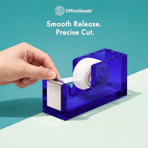 OfficeGoods Acrylic Tape Dispenser, Aesthetic and Compact Design, Blue - color: Blue