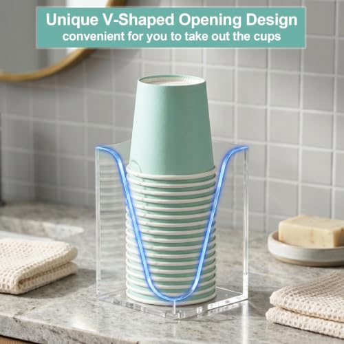 Cup Dispenser, Wall Mount Bathroom Cup Holder Fit 3oz Small Cups - color: Small