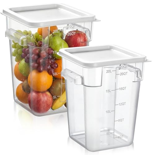 FoldTier 2 Pcs Square Food Storage Containers, White, 22 Qt - color: White, size: 22 Qt
