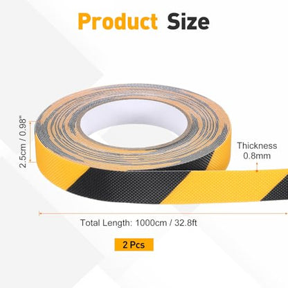 uxcell 2pcs Rubber Grip Tape,1"x33ft Non-Slip Tape w Grip Tape,Yellow/Black - color: Yellow, Black, size: 1 in x 33 ft