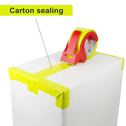 BOMEI PACK Light Yellow Packing Tape Refills - 6 Rolls of Heavy Duty Shipping and Moving Packing Tape - Yellow Strong Packaging Tape for Boxes, Packing and Moving Supplies - 1.88 in. x 60 Yards - color: light yellow