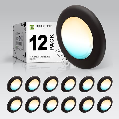 ASD 12 Pack Bronze LED Disk Lights 4 Inch, 5CCT Flush Mount Ceiling Light - color: Bronze, size: 12 Pack