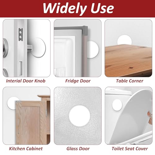 Wideskall® White Round Door Knob Wall Shield Self Adhesive Protector (3" inch Standard Size, 2.0, Count) - size: 3" inch Standard Size