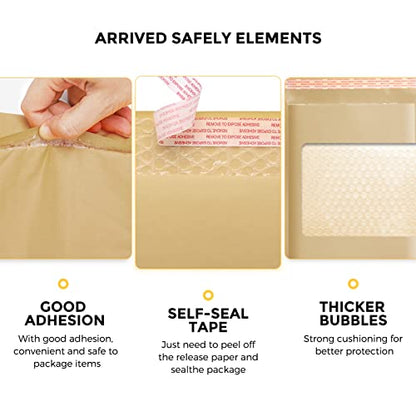 Fuxury Kraft Bubble Mailers 6x10" Padded Envelopes 50 Pack Usable Size 6x9" - color: Brown, size: 6x10" 50PC