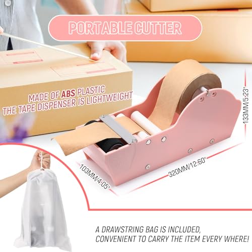 Water-Activated Tape Dispenser, Manual Kraft Gum Tape Dispenser, Light Pink - color: Light Pink