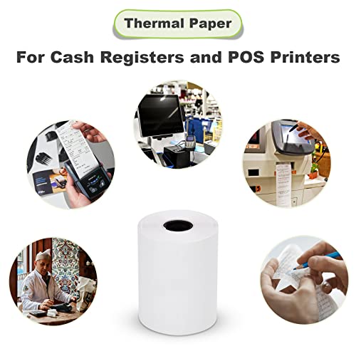 MFLABEL 2 1/4" x 50' Thermal Papers Cash Register POS Receipt Paper Credit Card Paper 5 Rolls - size: 2 1/4" x 50'