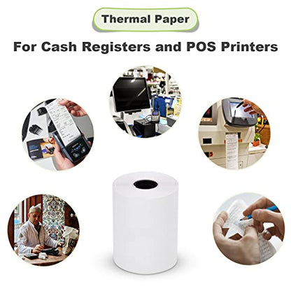 MFLABEL 2 1/4" x 50' Thermal Papers Cash Register POS Receipt Paper Credit Card Paper 5 Rolls - size: 2 1/4" x 50'