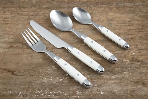 Cambridge Flatware Jubilee White Silverware Set for 4, White (16-Piece) - color: White