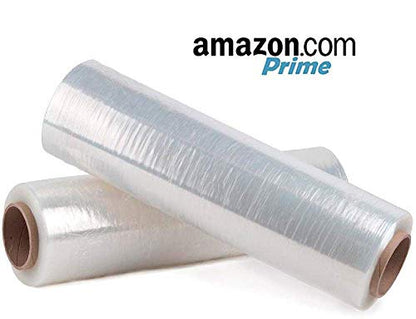 APQ 4 Rolls of Blown Hand Stretch Film 15" x 2000'. Clear Hand Stretch Wrap, 60 Gauge. Tear Resistant Residue Free Film for Moving, Shipping, Wrapping. Industrial Grade Pallet Shrink Wrap Film. - size: 15" x 2000'