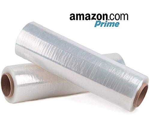 APQ 4 Rolls of Blown Hand Stretch Film 18" x 2000'. Clear Hand Stretch Wrap, 60 Gauge. Tear Resistant Residue Free Film for Moving, Shipping, Wrapping. Industrial Grade Pallet Shrink Wrap Film. - size: 18" x 2000'