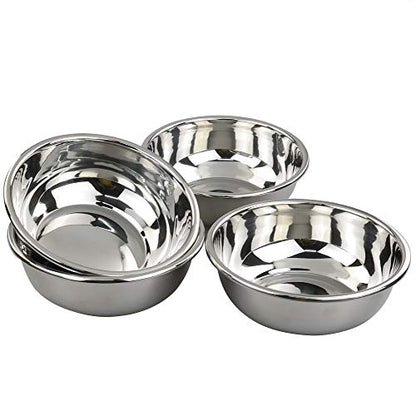 4 Packs Stainless Steel Mixing Bowls for Prep, 9.6" x 3.5"