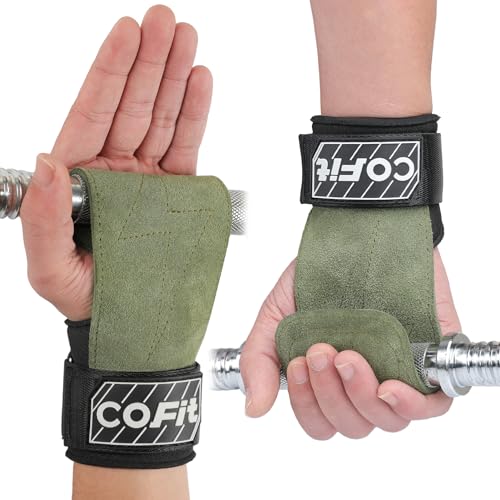 COFIT Wrist Straps for Weightlifting, Workout Wrist Wraps with Dual-Layer Oxford Leather, Enhanced Grip for Optimal Hand and Wrist Protection, Gym Lifting Straps for Deadlift and Powerlifting - color: 04. Green