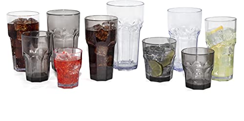 Carlisle FoodService Products Louis Tall Tumbler for Restaurants, Catering, Kitchens, Plastic, 16 Ounces, Clear, (Pack of 24) - size: 16 Ounces, style: 24 Pack