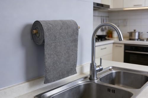 Microfiber Cleaning Cloths Roll 50-Pack Reusable Paper Towels for Car Wash Supplies Ultra Absorbent Kitchen Dish Rags House Window Cleaning Cloths Lint Free Tear Away (Dark Gray) - color: Dark Gray