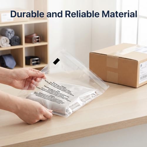 6” X 9” (200 Count) Self Seal Clear Poly Bags with Suffocation Warning - size: 6" X 9"