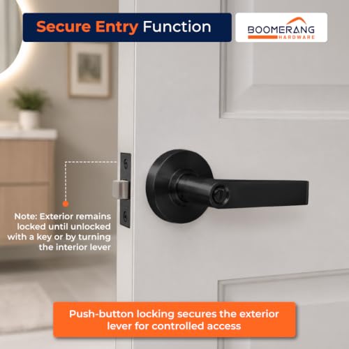 Boomerang Heavy-Duty Entry with Clutch Function Commercial Lever Door Lock - color: Matte Black (US19), style: Entrance w/ Clutch