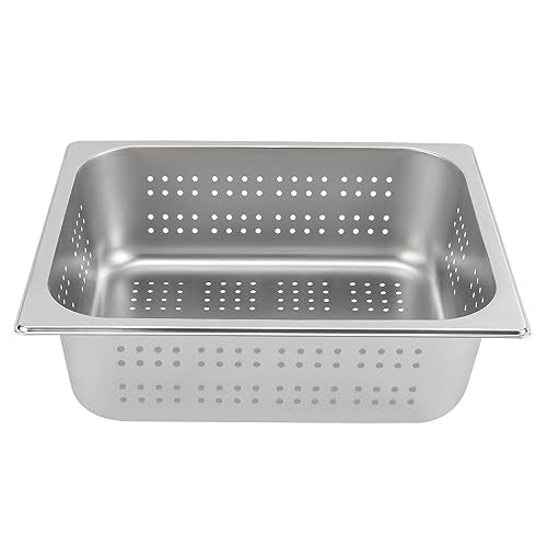DYNAMI 1/2 Size Hotel Pan with Lid, 4" Perforate Pan+6" Steam Table Pan
